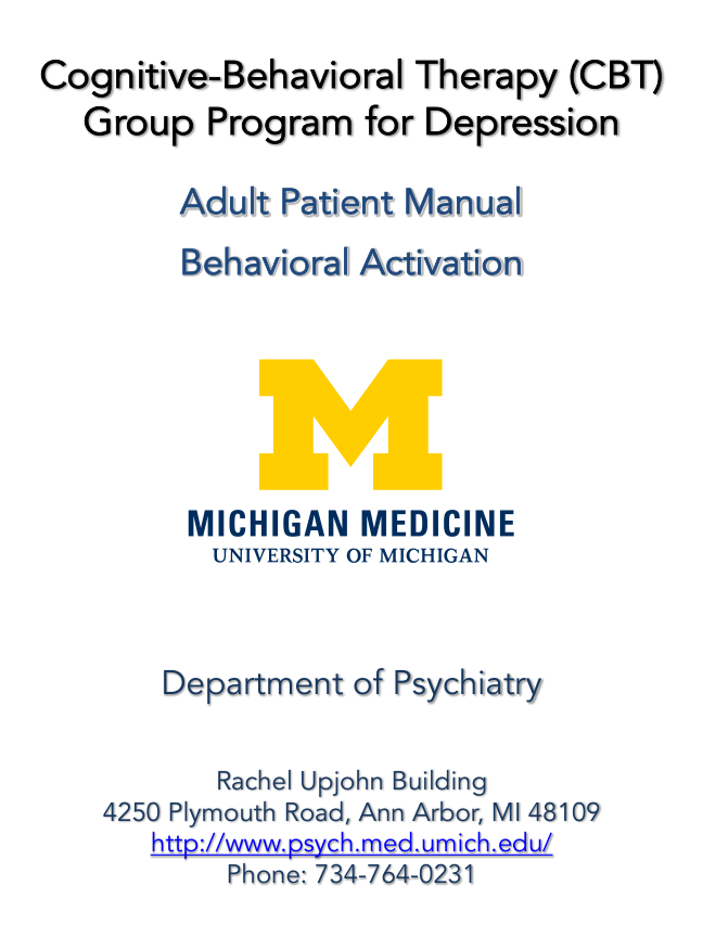 Behavioral Activation for Depression — University of Michigan
